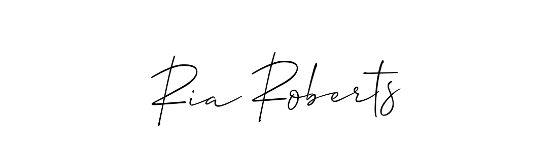 Create a beautiful signature design for name Ria Roberts. With this signature (Allison_Script) fonts, you can make a handwritten signature for free. Ria Roberts signature style 2 images and pictures png