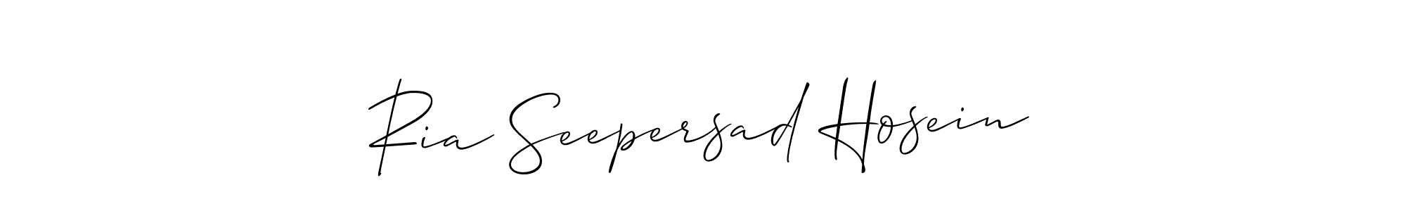 Design your own signature with our free online signature maker. With this signature software, you can create a handwritten (Allison_Script) signature for name Ria Seepersad Hosein. Ria Seepersad Hosein signature style 2 images and pictures png