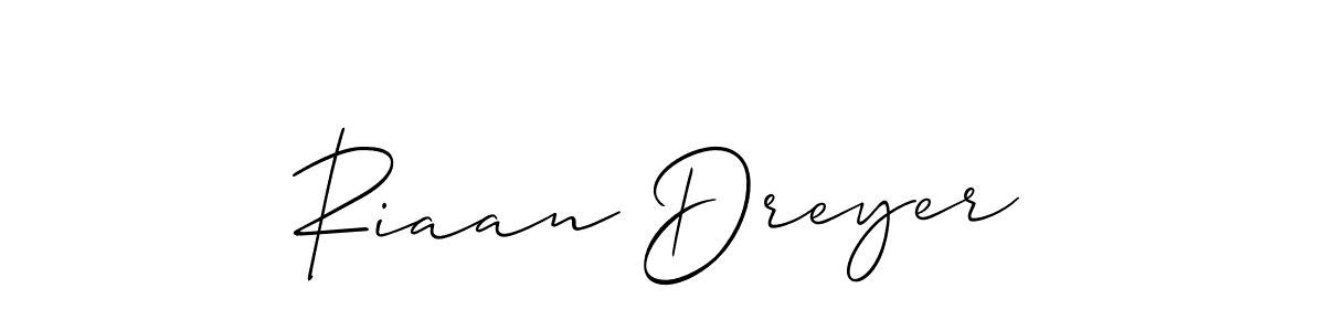 You should practise on your own different ways (Allison_Script) to write your name (Riaan Dreyer) in signature. don't let someone else do it for you. Riaan Dreyer signature style 2 images and pictures png