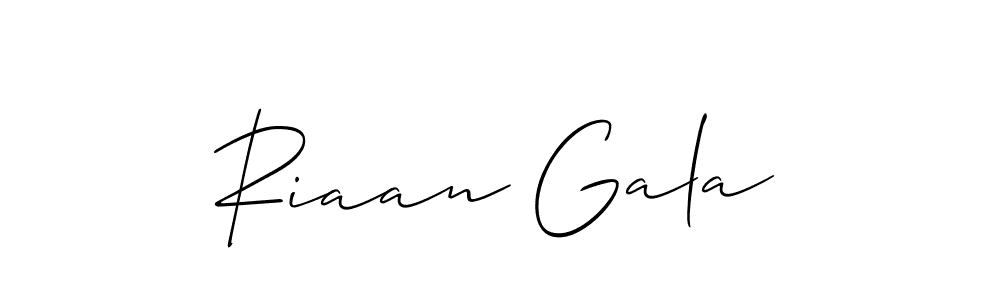 Allison_Script is a professional signature style that is perfect for those who want to add a touch of class to their signature. It is also a great choice for those who want to make their signature more unique. Get Riaan Gala name to fancy signature for free. Riaan Gala signature style 2 images and pictures png