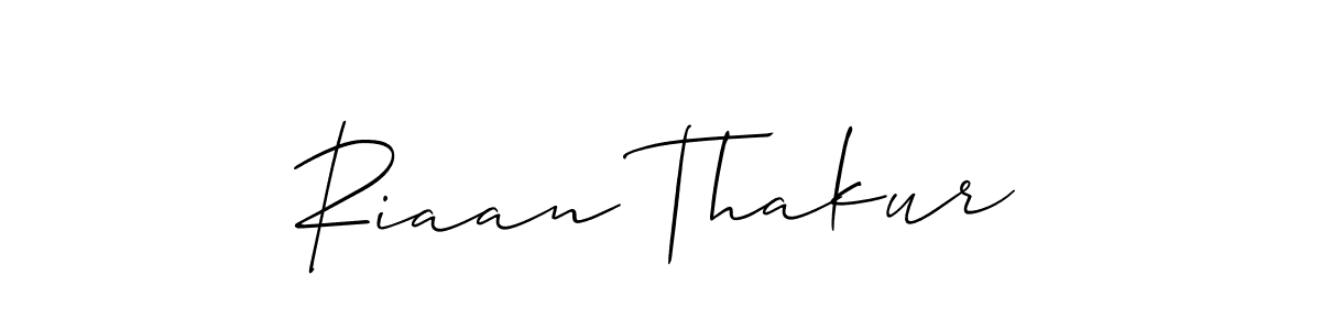 if you are searching for the best signature style for your name Riaan Thakur. so please give up your signature search. here we have designed multiple signature styles  using Allison_Script. Riaan Thakur signature style 2 images and pictures png