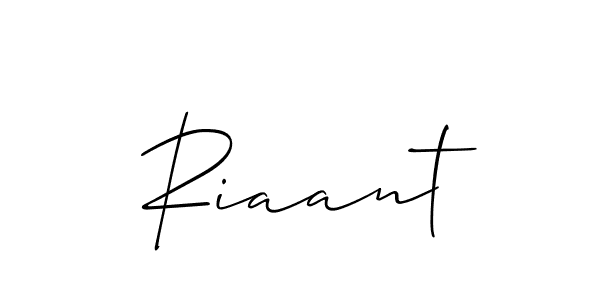 if you are searching for the best signature style for your name Riaant. so please give up your signature search. here we have designed multiple signature styles  using Allison_Script. Riaant signature style 2 images and pictures png