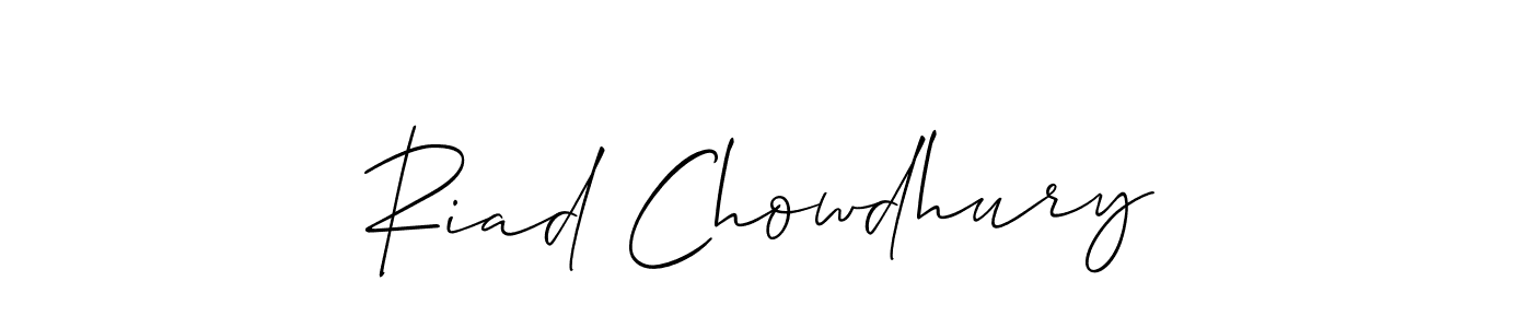 It looks lik you need a new signature style for name Riad Chowdhury. Design unique handwritten (Allison_Script) signature with our free signature maker in just a few clicks. Riad Chowdhury signature style 2 images and pictures png