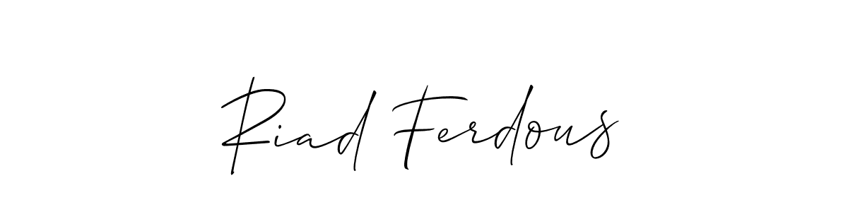 Also You can easily find your signature by using the search form. We will create Riad Ferdous name handwritten signature images for you free of cost using Allison_Script sign style. Riad Ferdous signature style 2 images and pictures png