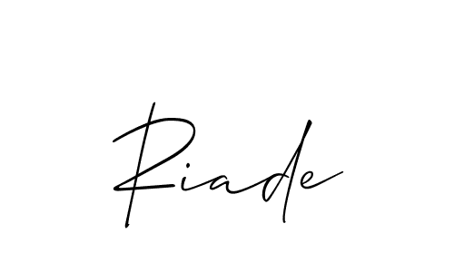 Allison_Script is a professional signature style that is perfect for those who want to add a touch of class to their signature. It is also a great choice for those who want to make their signature more unique. Get Riade name to fancy signature for free. Riade signature style 2 images and pictures png
