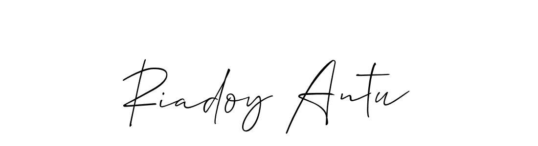 Make a beautiful signature design for name Riadoy Antu. With this signature (Allison_Script) style, you can create a handwritten signature for free. Riadoy Antu signature style 2 images and pictures png