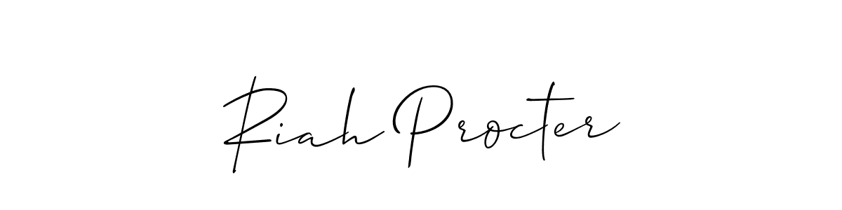 It looks lik you need a new signature style for name Riah Procter. Design unique handwritten (Allison_Script) signature with our free signature maker in just a few clicks. Riah Procter signature style 2 images and pictures png