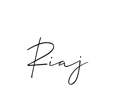 Make a beautiful signature design for name Riaj. With this signature (Allison_Script) style, you can create a handwritten signature for free. Riaj signature style 2 images and pictures png