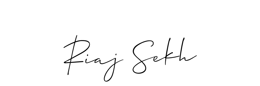 Also we have Riaj Sekh name is the best signature style. Create professional handwritten signature collection using Allison_Script autograph style. Riaj Sekh signature style 2 images and pictures png