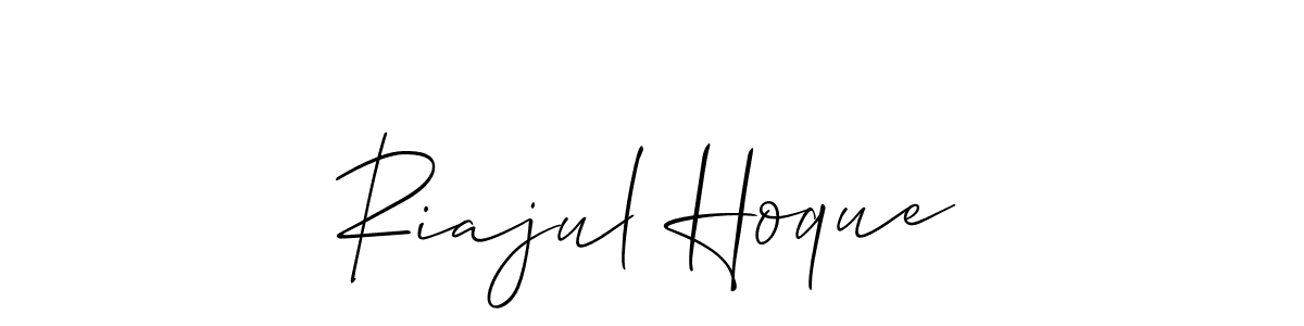 Make a beautiful signature design for name Riajul Hoque. With this signature (Allison_Script) style, you can create a handwritten signature for free. Riajul Hoque signature style 2 images and pictures png