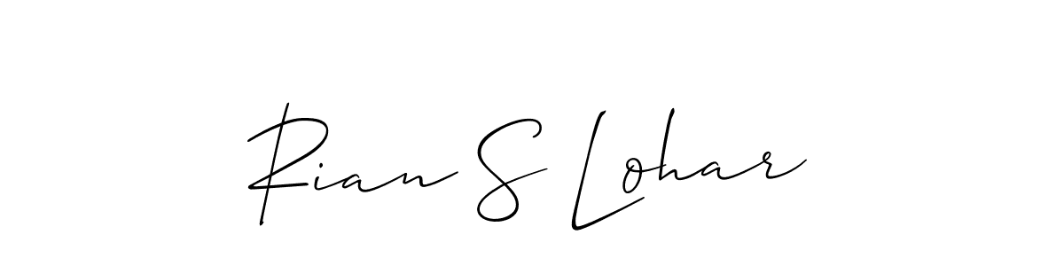 Design your own signature with our free online signature maker. With this signature software, you can create a handwritten (Allison_Script) signature for name Rian S Lohar. Rian S Lohar signature style 2 images and pictures png