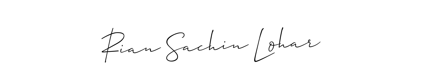 How to make Rian Sachin Lohar signature? Allison_Script is a professional autograph style. Create handwritten signature for Rian Sachin Lohar name. Rian Sachin Lohar signature style 2 images and pictures png