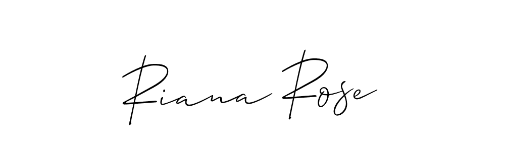 Make a short Riana Rose signature style. Manage your documents anywhere anytime using Allison_Script. Create and add eSignatures, submit forms, share and send files easily. Riana Rose signature style 2 images and pictures png