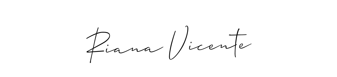 Allison_Script is a professional signature style that is perfect for those who want to add a touch of class to their signature. It is also a great choice for those who want to make their signature more unique. Get Riana Vicente name to fancy signature for free. Riana Vicente signature style 2 images and pictures png