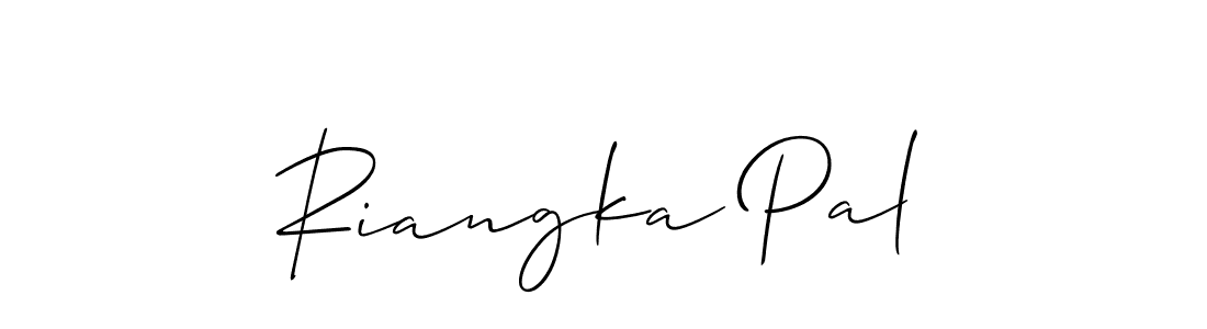 It looks lik you need a new signature style for name Riangka Pal. Design unique handwritten (Allison_Script) signature with our free signature maker in just a few clicks. Riangka Pal signature style 2 images and pictures png