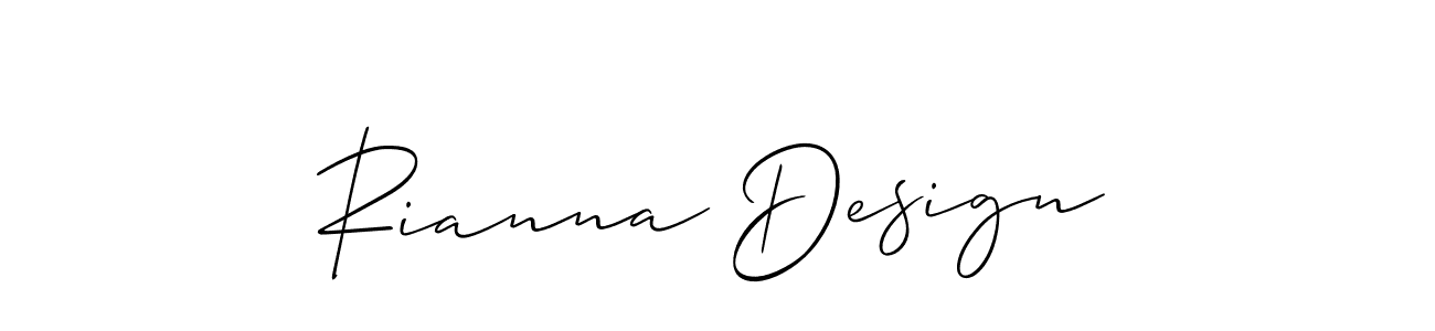 How to make Rianna Design name signature. Use Allison_Script style for creating short signs online. This is the latest handwritten sign. Rianna Design signature style 2 images and pictures png