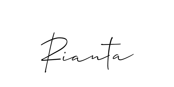 Also You can easily find your signature by using the search form. We will create Rianta name handwritten signature images for you free of cost using Allison_Script sign style. Rianta signature style 2 images and pictures png