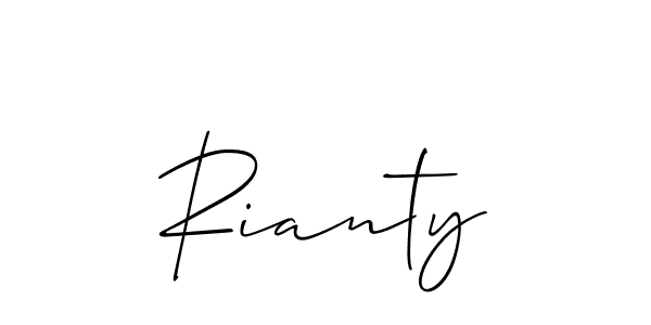 Also we have Rianty name is the best signature style. Create professional handwritten signature collection using Allison_Script autograph style. Rianty signature style 2 images and pictures png