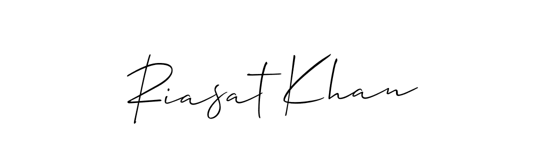 How to make Riasat Khan signature? Allison_Script is a professional autograph style. Create handwritten signature for Riasat Khan name. Riasat Khan signature style 2 images and pictures png
