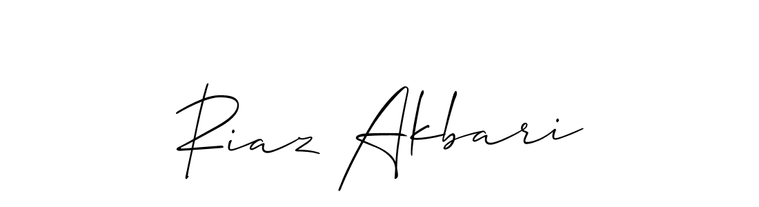 if you are searching for the best signature style for your name Riaz Akbari. so please give up your signature search. here we have designed multiple signature styles  using Allison_Script. Riaz Akbari signature style 2 images and pictures png
