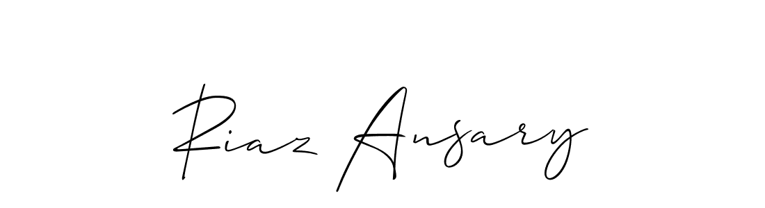How to make Riaz Ansary signature? Allison_Script is a professional autograph style. Create handwritten signature for Riaz Ansary name. Riaz Ansary signature style 2 images and pictures png