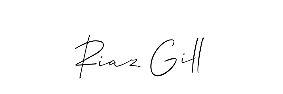 The best way (Allison_Script) to make a short signature is to pick only two or three words in your name. The name Riaz Gill include a total of six letters. For converting this name. Riaz Gill signature style 2 images and pictures png