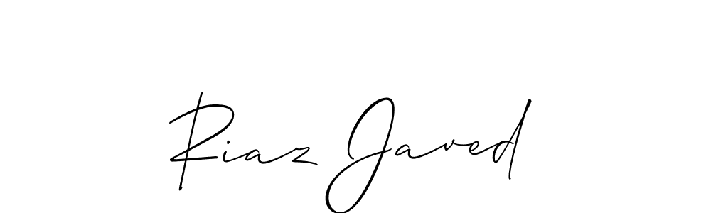 The best way (Allison_Script) to make a short signature is to pick only two or three words in your name. The name Riaz Javed include a total of six letters. For converting this name. Riaz Javed signature style 2 images and pictures png