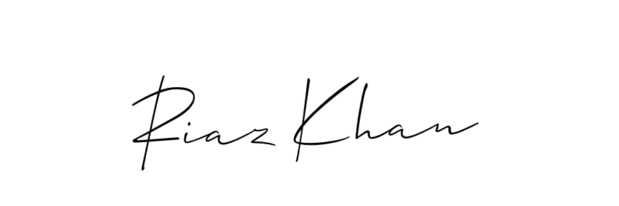 Use a signature maker to create a handwritten signature online. With this signature software, you can design (Allison_Script) your own signature for name Riaz Khan. Riaz Khan signature style 2 images and pictures png