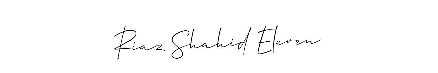 Also You can easily find your signature by using the search form. We will create Riaz Shahid Eleven name handwritten signature images for you free of cost using Allison_Script sign style. Riaz Shahid Eleven signature style 2 images and pictures png