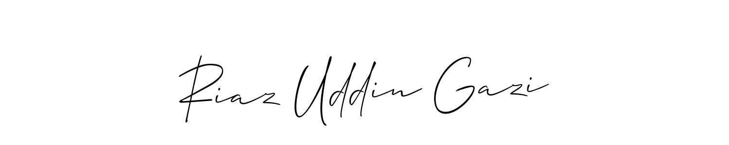 Also You can easily find your signature by using the search form. We will create Riaz Uddin Gazi name handwritten signature images for you free of cost using Allison_Script sign style. Riaz Uddin Gazi signature style 2 images and pictures png