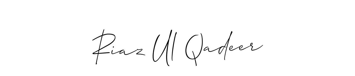 How to make Riaz Ul Qadeer signature? Allison_Script is a professional autograph style. Create handwritten signature for Riaz Ul Qadeer name. Riaz Ul Qadeer signature style 2 images and pictures png