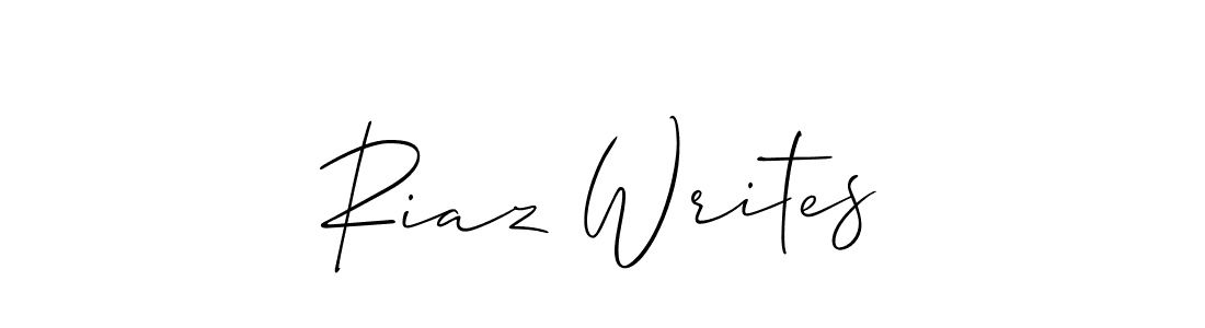 Create a beautiful signature design for name Riaz Writes. With this signature (Allison_Script) fonts, you can make a handwritten signature for free. Riaz Writes signature style 2 images and pictures png