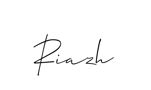 if you are searching for the best signature style for your name Riazh. so please give up your signature search. here we have designed multiple signature styles  using Allison_Script. Riazh signature style 2 images and pictures png