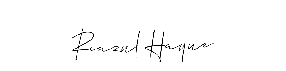 How to make Riazul Haque name signature. Use Allison_Script style for creating short signs online. This is the latest handwritten sign. Riazul Haque signature style 2 images and pictures png