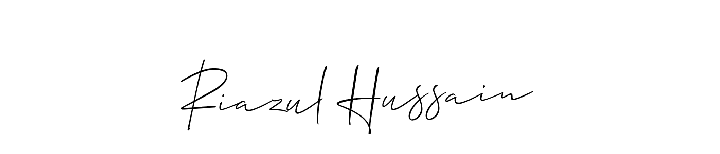 Use a signature maker to create a handwritten signature online. With this signature software, you can design (Allison_Script) your own signature for name Riazul Hussain. Riazul Hussain signature style 2 images and pictures png