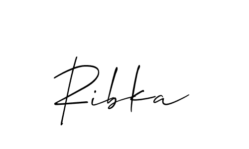 The best way (Allison_Script) to make a short signature is to pick only two or three words in your name. The name Ribka include a total of six letters. For converting this name. Ribka signature style 2 images and pictures png