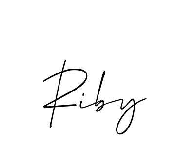 You should practise on your own different ways (Allison_Script) to write your name (Riby) in signature. don't let someone else do it for you. Riby signature style 2 images and pictures png