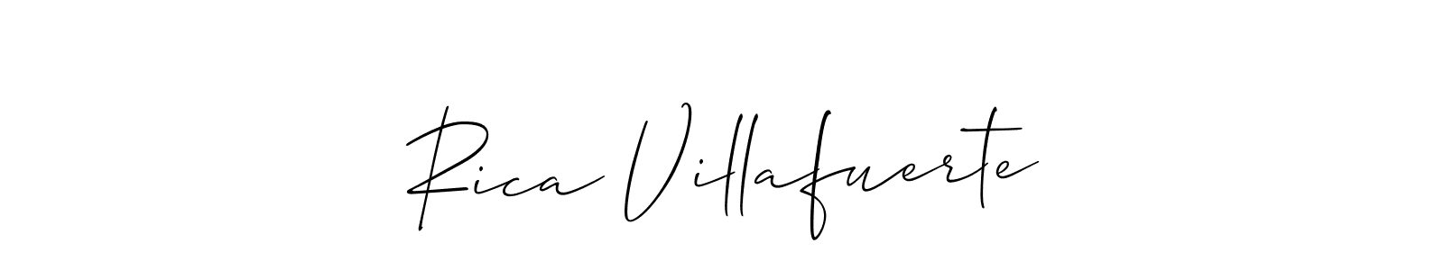 Use a signature maker to create a handwritten signature online. With this signature software, you can design (Allison_Script) your own signature for name Rica Villafuerte. Rica Villafuerte signature style 2 images and pictures png