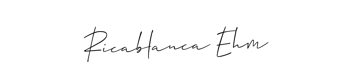 Make a beautiful signature design for name Ricablanca Ehm. Use this online signature maker to create a handwritten signature for free. Ricablanca Ehm signature style 2 images and pictures png