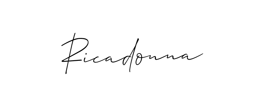 It looks lik you need a new signature style for name Ricadonna. Design unique handwritten (Allison_Script) signature with our free signature maker in just a few clicks. Ricadonna signature style 2 images and pictures png