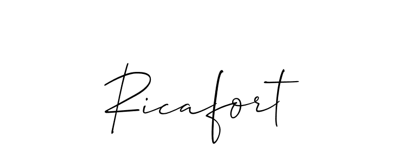 How to make Ricafort signature? Allison_Script is a professional autograph style. Create handwritten signature for Ricafort name. Ricafort signature style 2 images and pictures png
