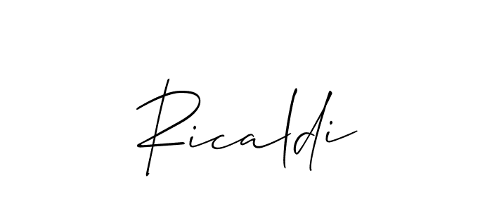 Create a beautiful signature design for name Ricaldi. With this signature (Allison_Script) fonts, you can make a handwritten signature for free. Ricaldi signature style 2 images and pictures png
