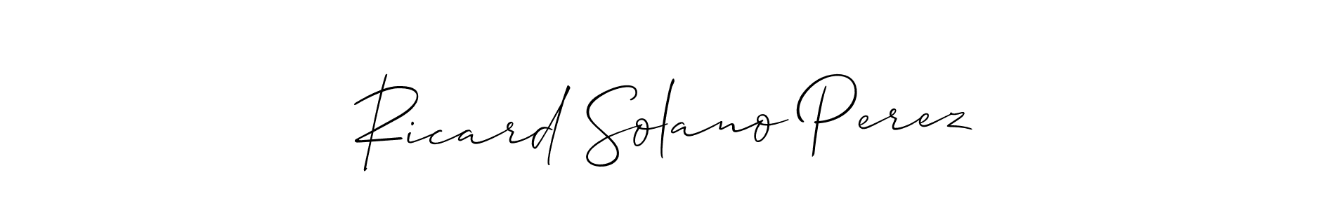 Also we have Ricard Solano Perez name is the best signature style. Create professional handwritten signature collection using Allison_Script autograph style. Ricard Solano Perez signature style 2 images and pictures png