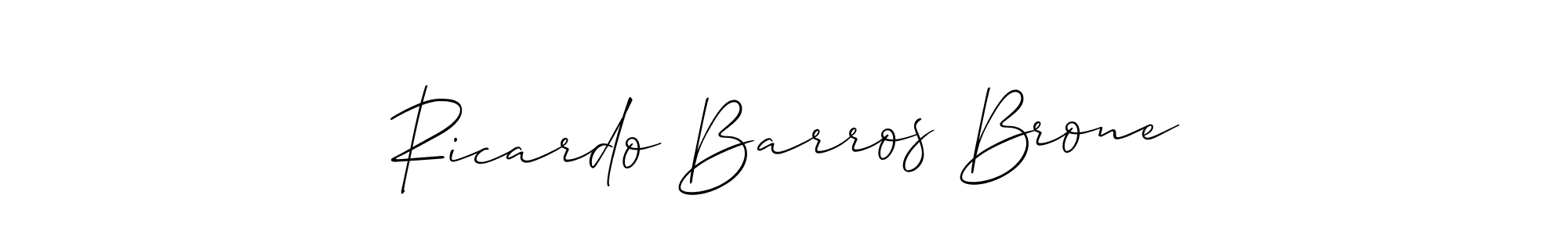 Similarly Allison_Script is the best handwritten signature design. Signature creator online .You can use it as an online autograph creator for name Ricardo Barros Brone. Ricardo Barros Brone signature style 2 images and pictures png