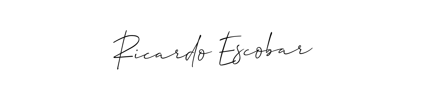 Create a beautiful signature design for name Ricardo Escobar. With this signature (Allison_Script) fonts, you can make a handwritten signature for free. Ricardo Escobar signature style 2 images and pictures png