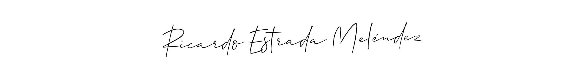 Also we have Ricardo Estrada Meléndez name is the best signature style. Create professional handwritten signature collection using Allison_Script autograph style. Ricardo Estrada Meléndez signature style 2 images and pictures png