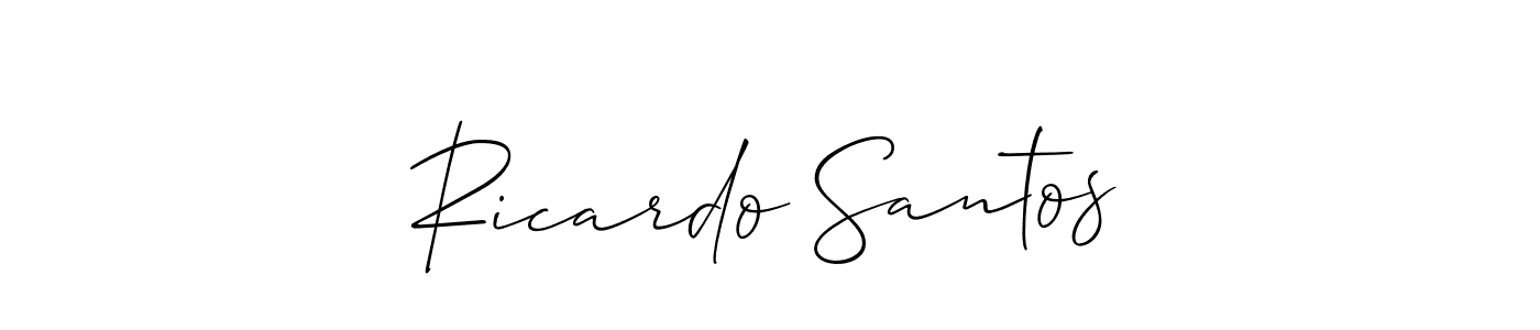 Use a signature maker to create a handwritten signature online. With this signature software, you can design (Allison_Script) your own signature for name Ricardo Santos. Ricardo Santos signature style 2 images and pictures png