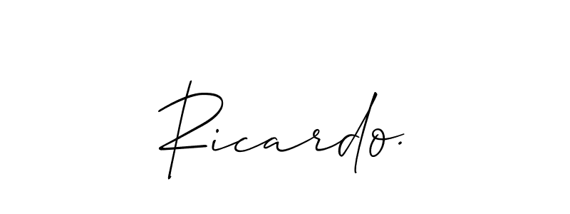 How to make Ricardo. name signature. Use Allison_Script style for creating short signs online. This is the latest handwritten sign. Ricardo. signature style 2 images and pictures png