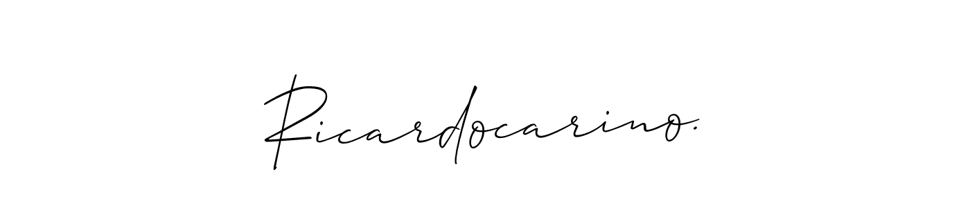 Create a beautiful signature design for name Ricardocarino.. With this signature (Allison_Script) fonts, you can make a handwritten signature for free. Ricardocarino. signature style 2 images and pictures png