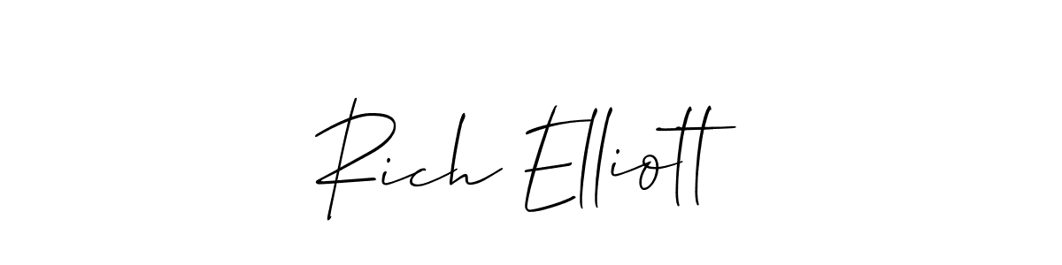 How to make Rich Elliott signature? Allison_Script is a professional autograph style. Create handwritten signature for Rich Elliott name. Rich Elliott signature style 2 images and pictures png